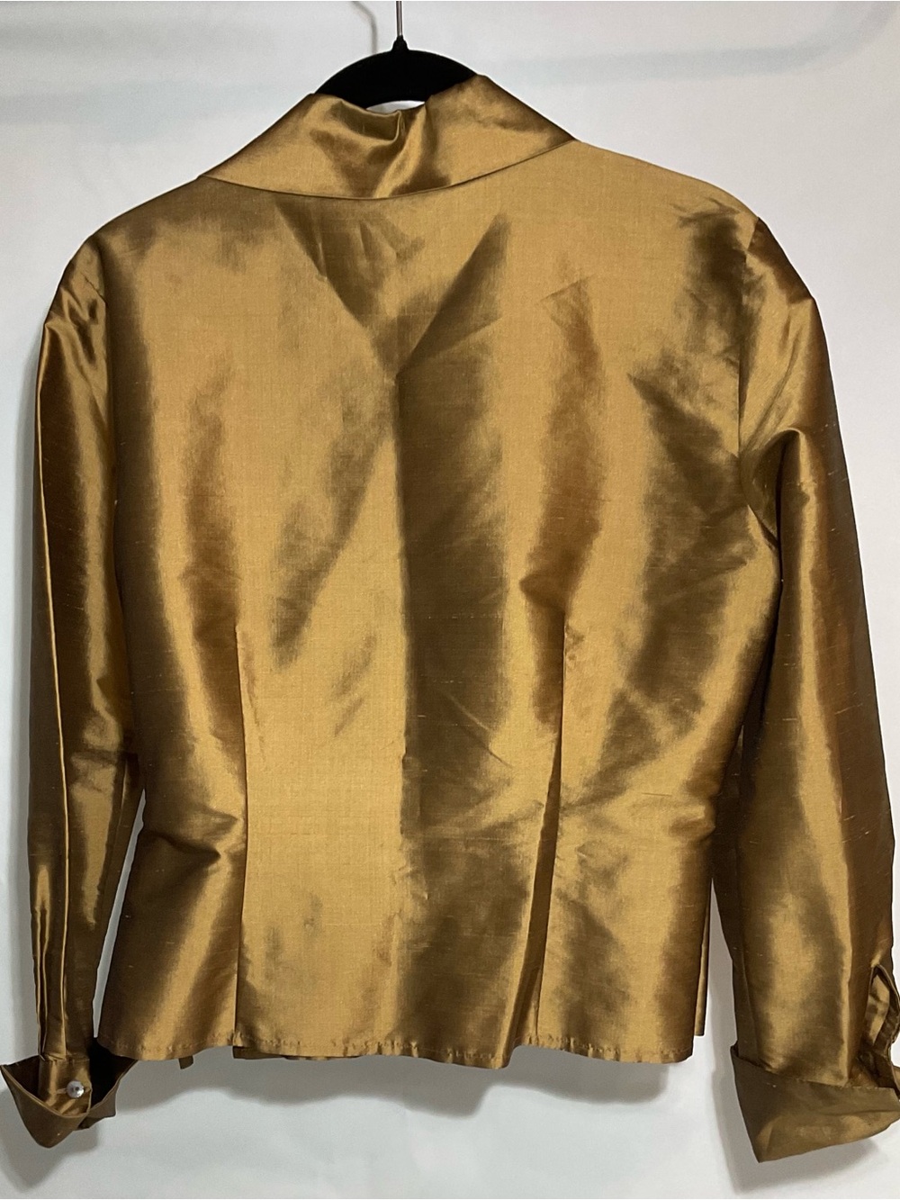 Women's Gold Wrap Satin Blouse - Picture 2 of 3